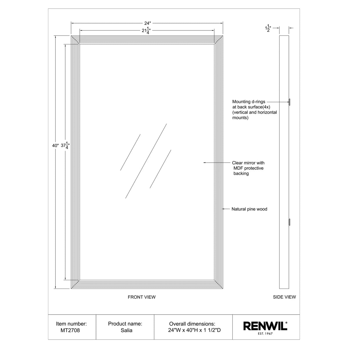 RENWIL SALIA MIRROR MT2708