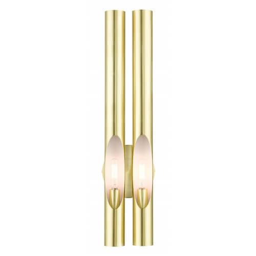 LIVEX LIGHTING Acra Large Tall Double Sconce Satin Brass 45912-12