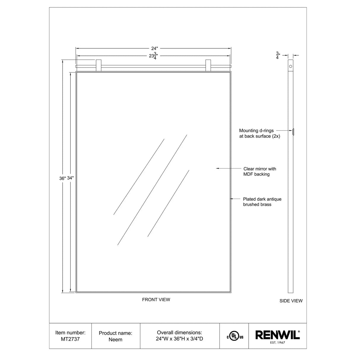 RENWIL NEEM MIRROR MT2737