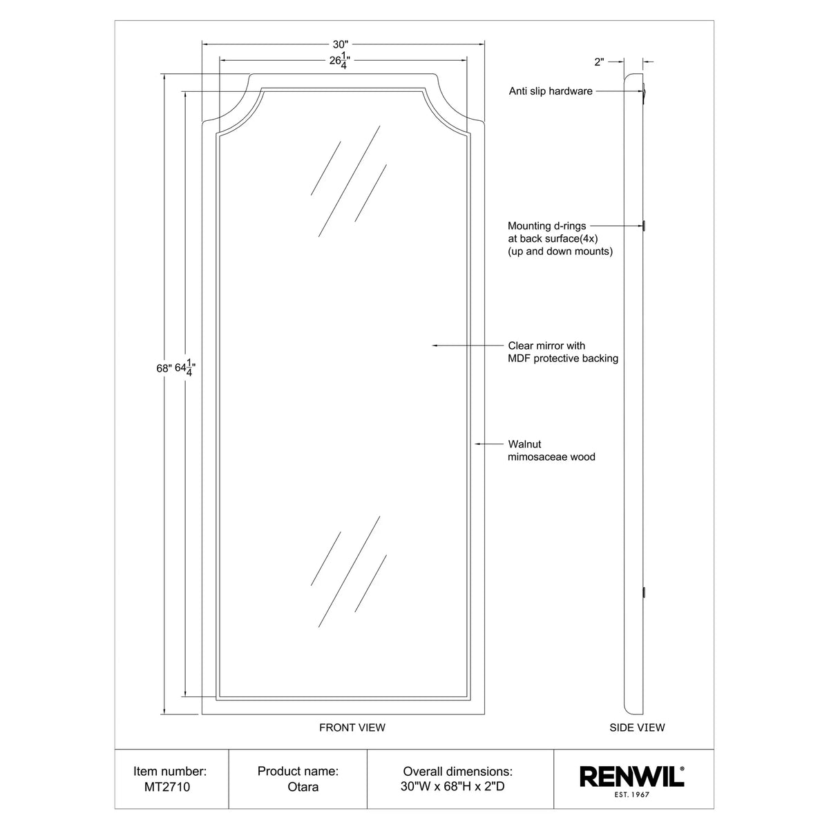 RENWIL OTARA MIRROR MT2710