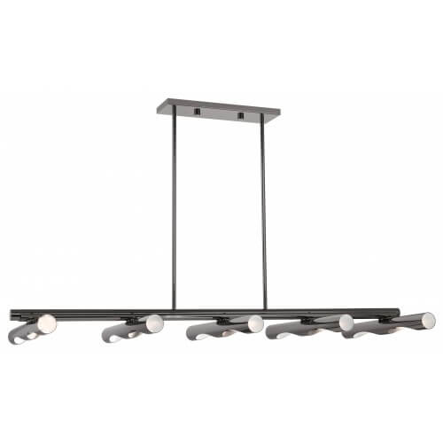 LIVEX LIGHTING Acra Large Linear Chandelier Black Chrome 45918-46