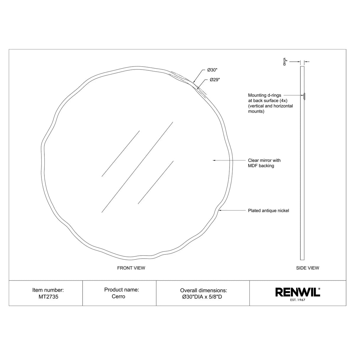 RENWIL CERRO MIRROR MT2735