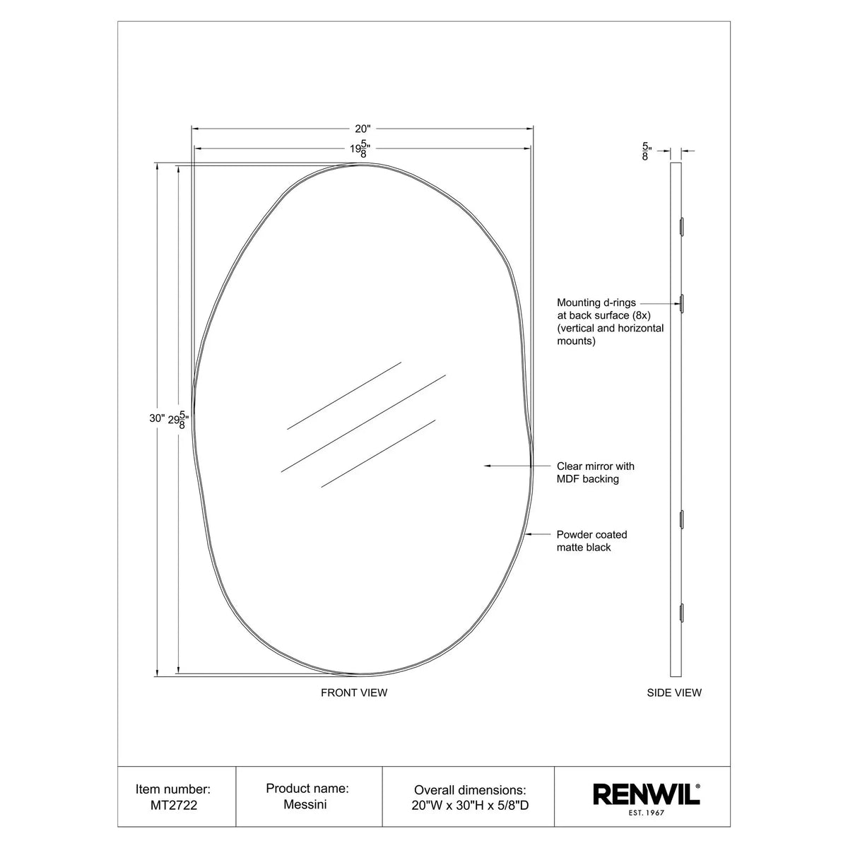 RENWIL MESSINI MIRROR MT2722