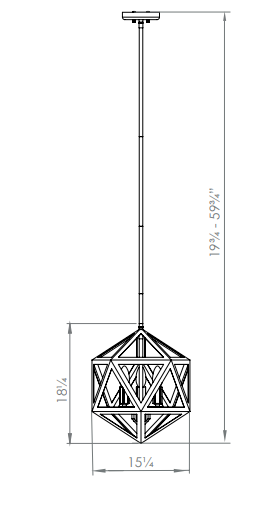 DVI LIGHTING POLYGON 3 LT PENDANT SATIN NICKEL DVP29520SN/GR
