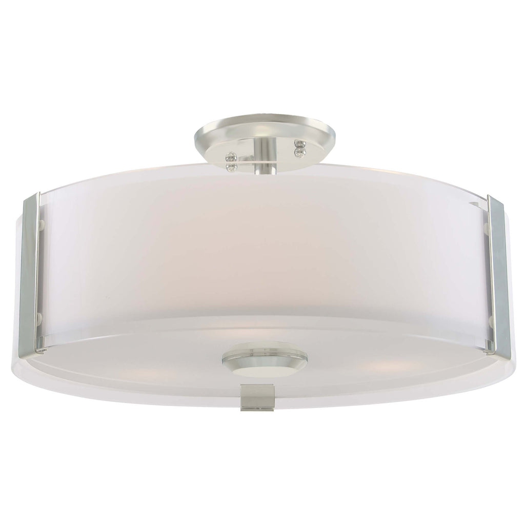 DVI LIGHTING ZURICH 3 LT SEMI-FLUSH MOUNT SATIN NICKEL DVP14512SN-SSOP