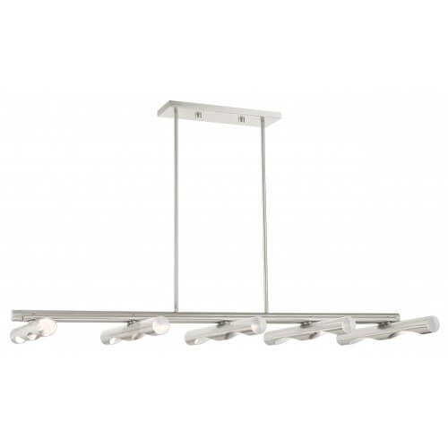 LIVEX LIGHTING Acra Large Linear Chandelier Brushed Nickel 45918-91