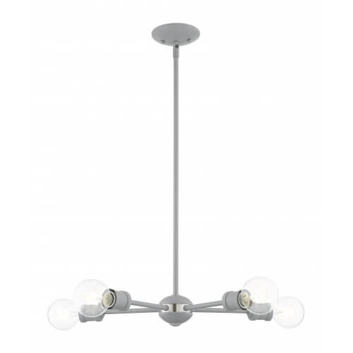 LIVEX LIGHTING Lansdale Chandelier Nordic Gray with Brushed Nickel Accents 46135-80