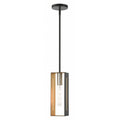 LIVEX LIGHTING Soma Pendant Textured Black with Brushed Nickel Accents 45951-14