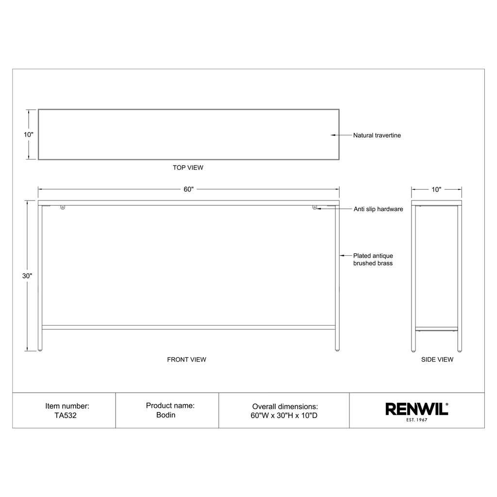 RENWIL BODIN CONSOLE TABLE TA532