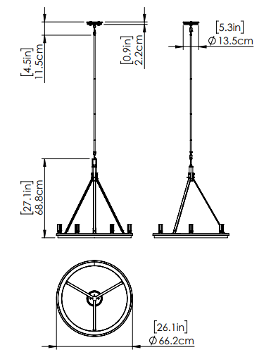 DVI LIGHTING ALETHEIA HYBRID LED 6 LT CHANDELIER SATIN NICKEL DVP46326SN+GR-CCT