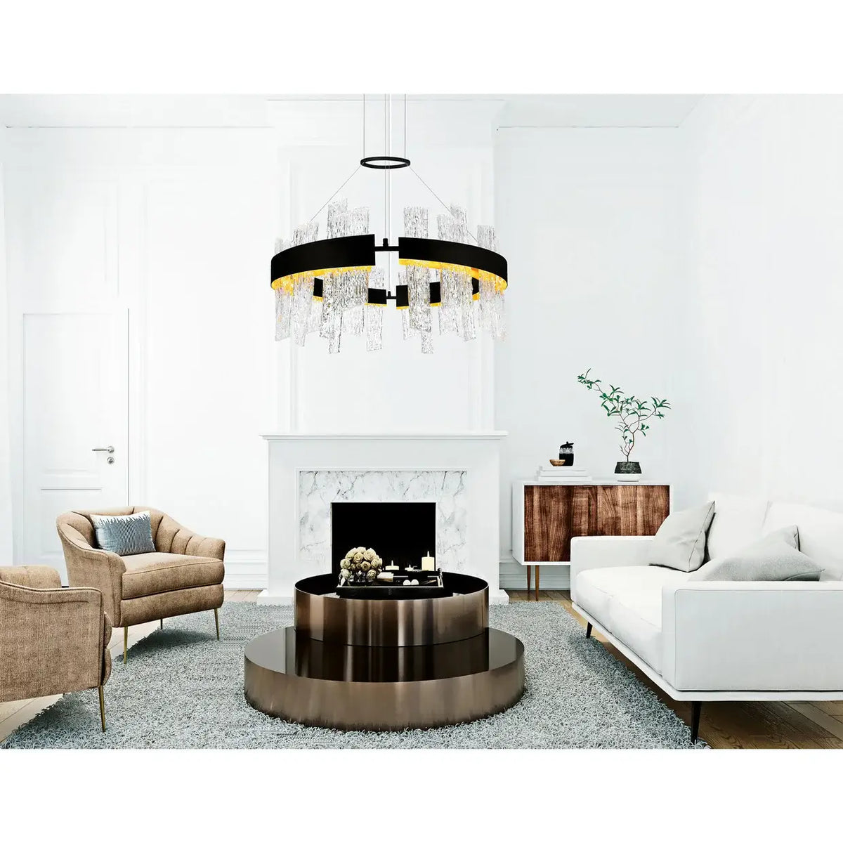 CWI LIGHTING GUADIANA LED BLACK CHANDELIER 1246P32-101