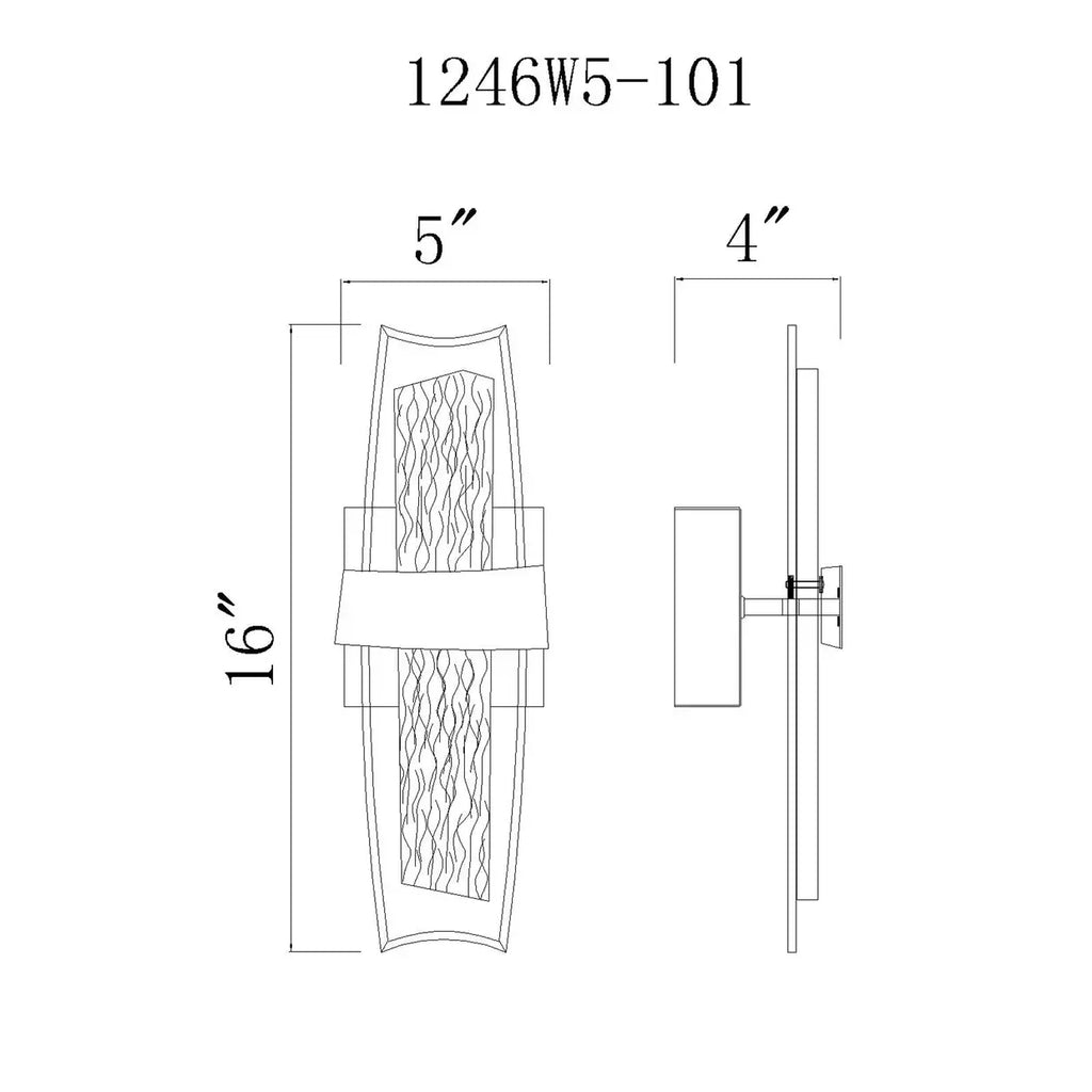 CWI LIGHTING GUADIANA LED GOLD 5" WALL LIGHT 1246W5-602