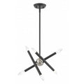 LIVEX LIGHTING Soho Petite Chandelier Scandinavian Gray with Brushed Nickel Accents 46773-76