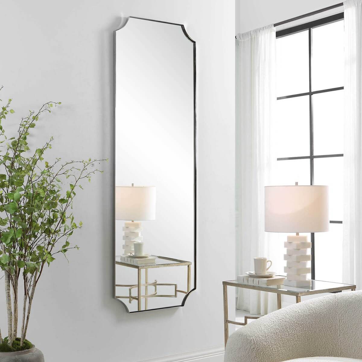 UTTERMOST LENNOX TALL MIRROR NICKEL 09893