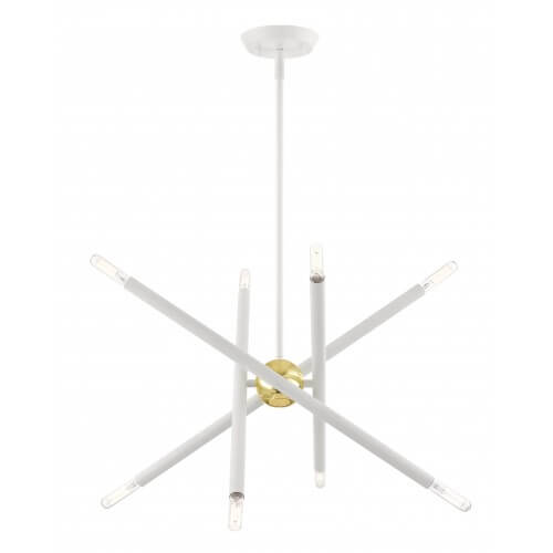 LIVEX LIGHTING Soho White with Polished Brass Accents 46774-03