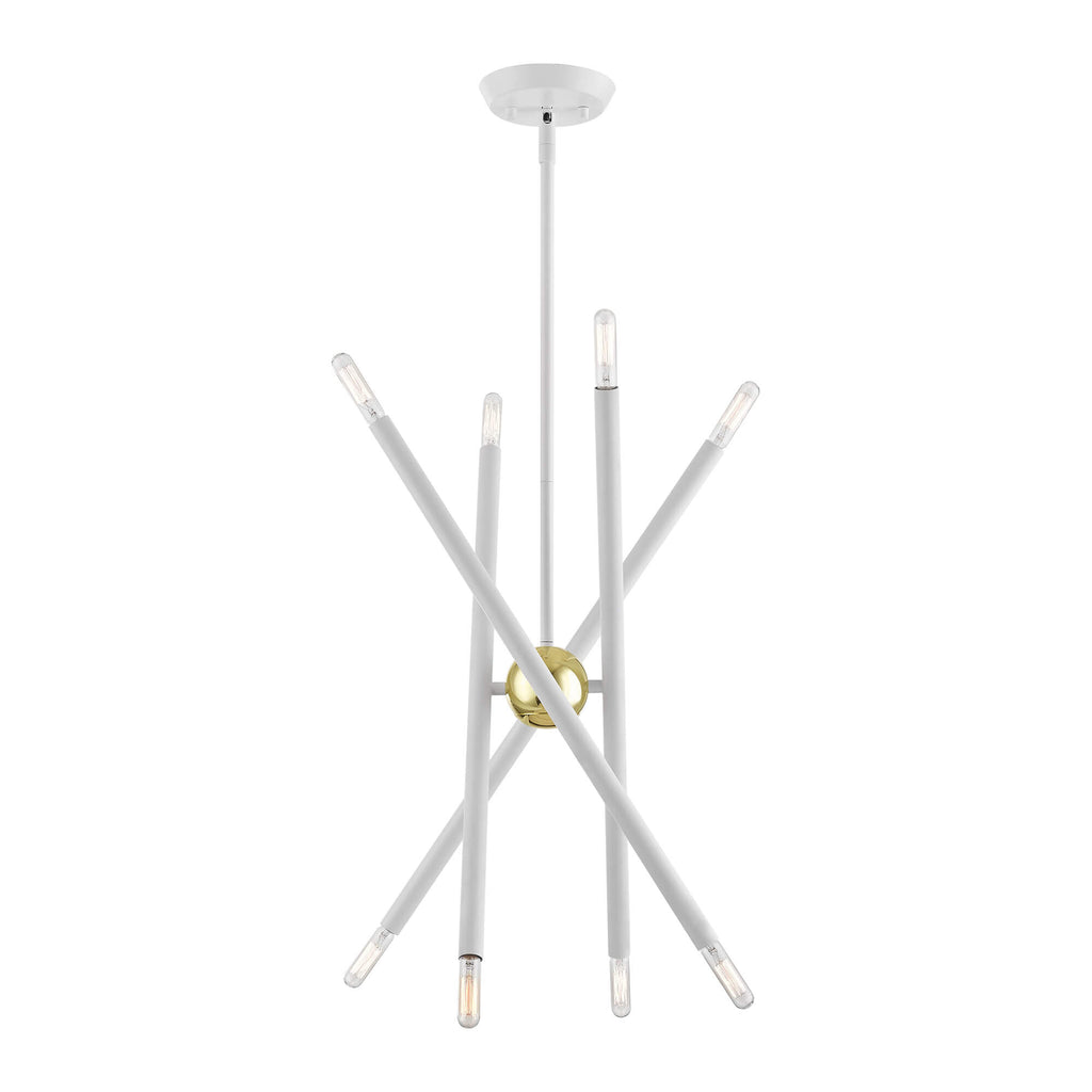 LIVEX LIGHTING Soho White with Polished Brass Accents 46774-03