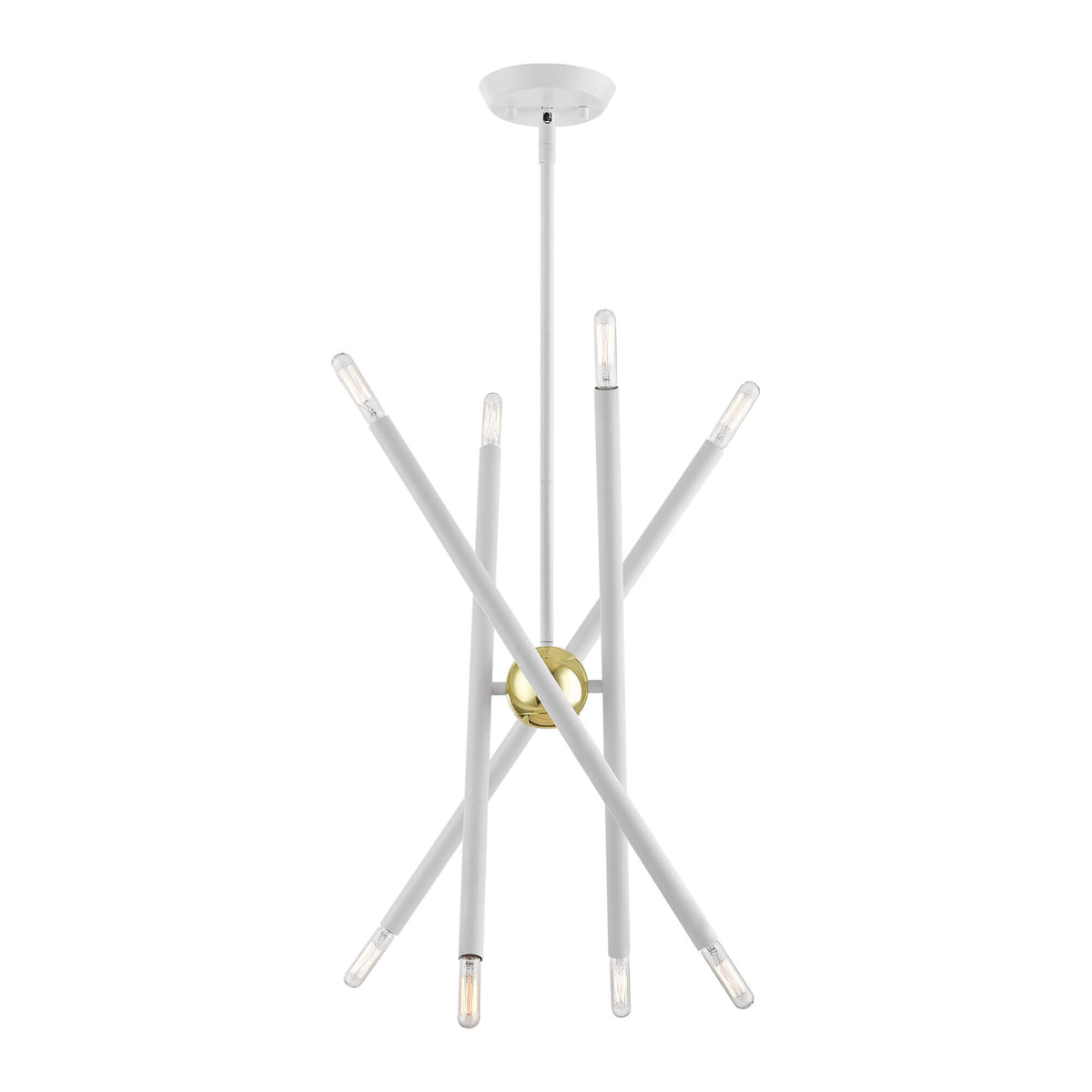 LIVEX LIGHTING Soho White with Polished Brass Accents 46774-03