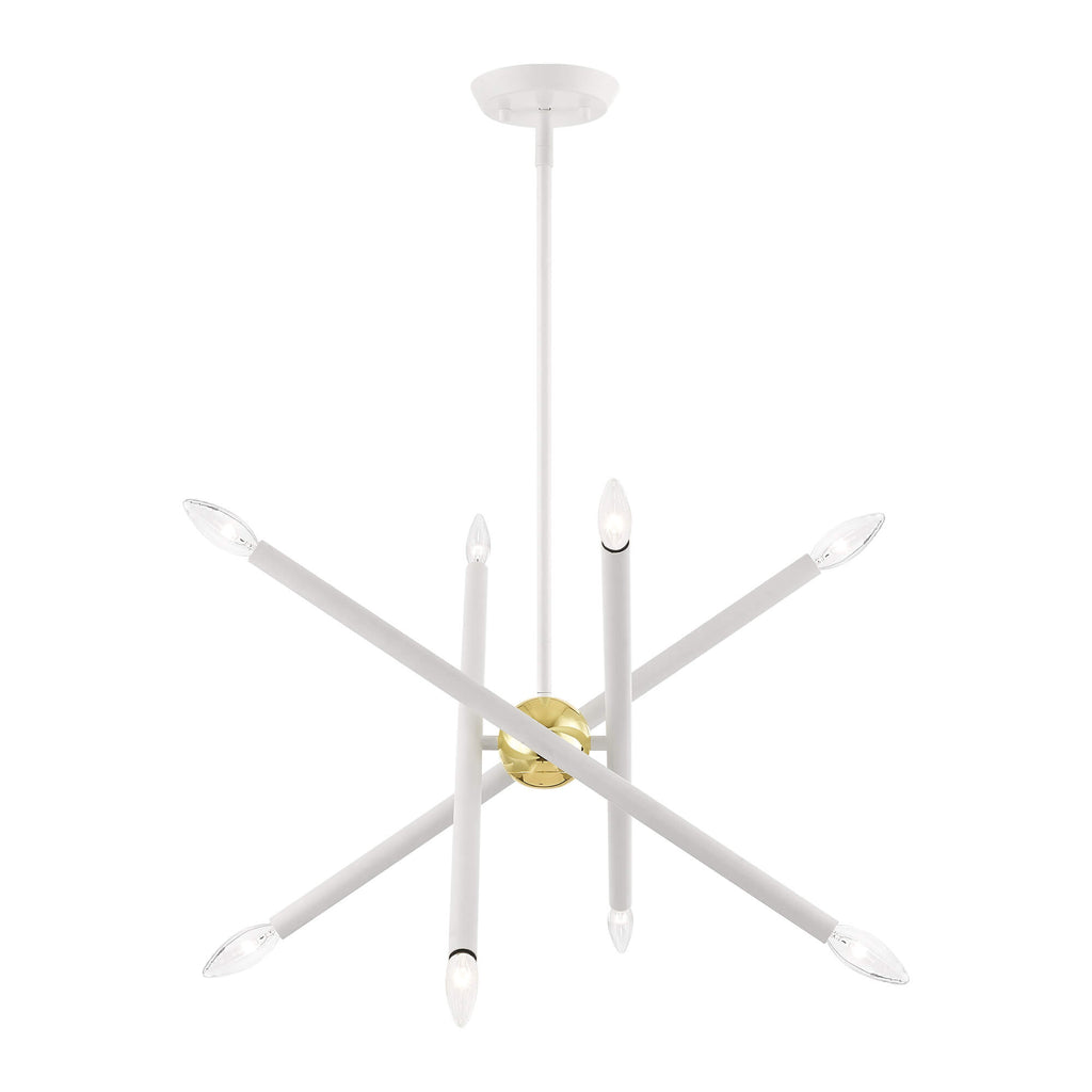 LIVEX LIGHTING Soho White with Polished Brass Accents 46774-03