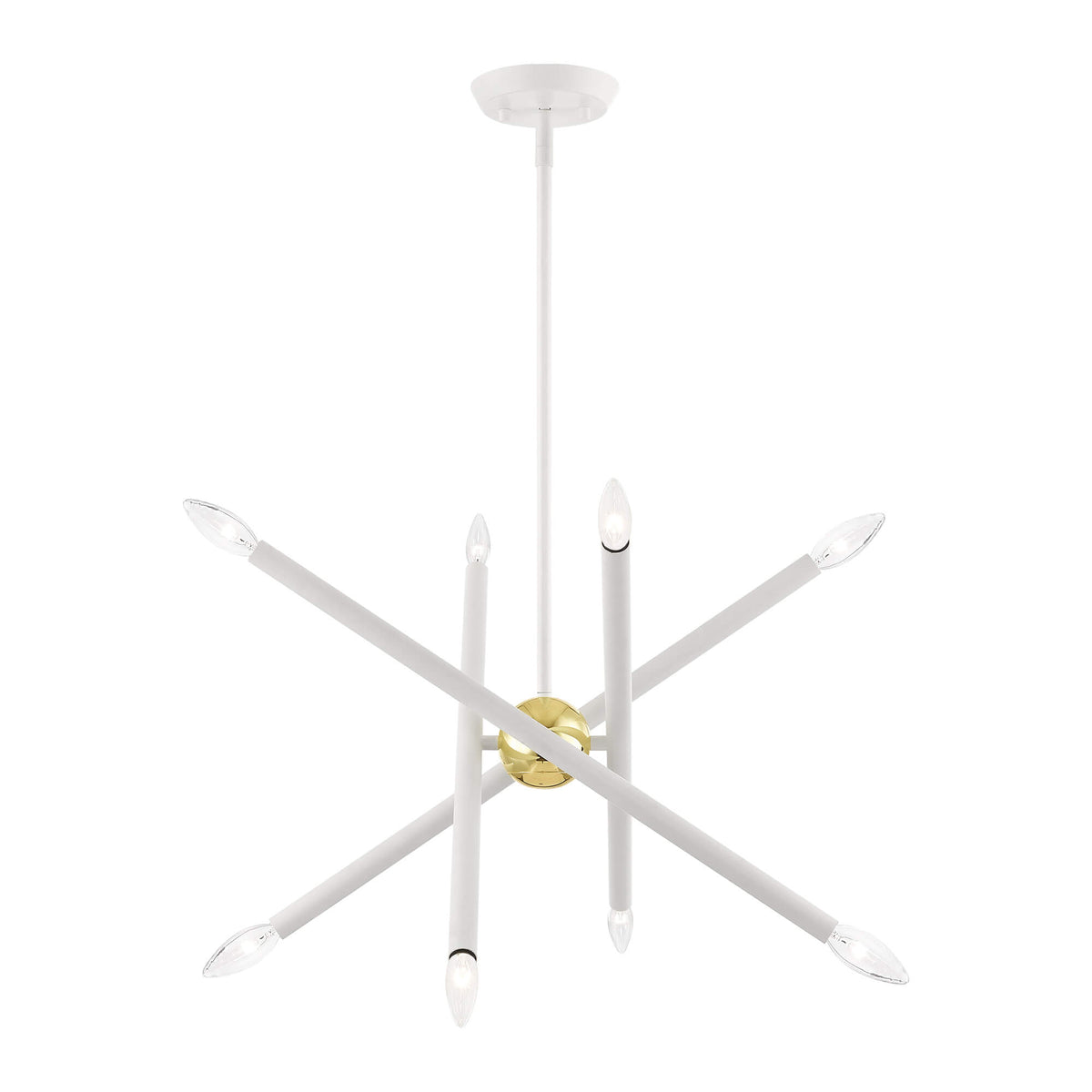 LIVEX LIGHTING Soho White with Polished Brass Accents 46774-03