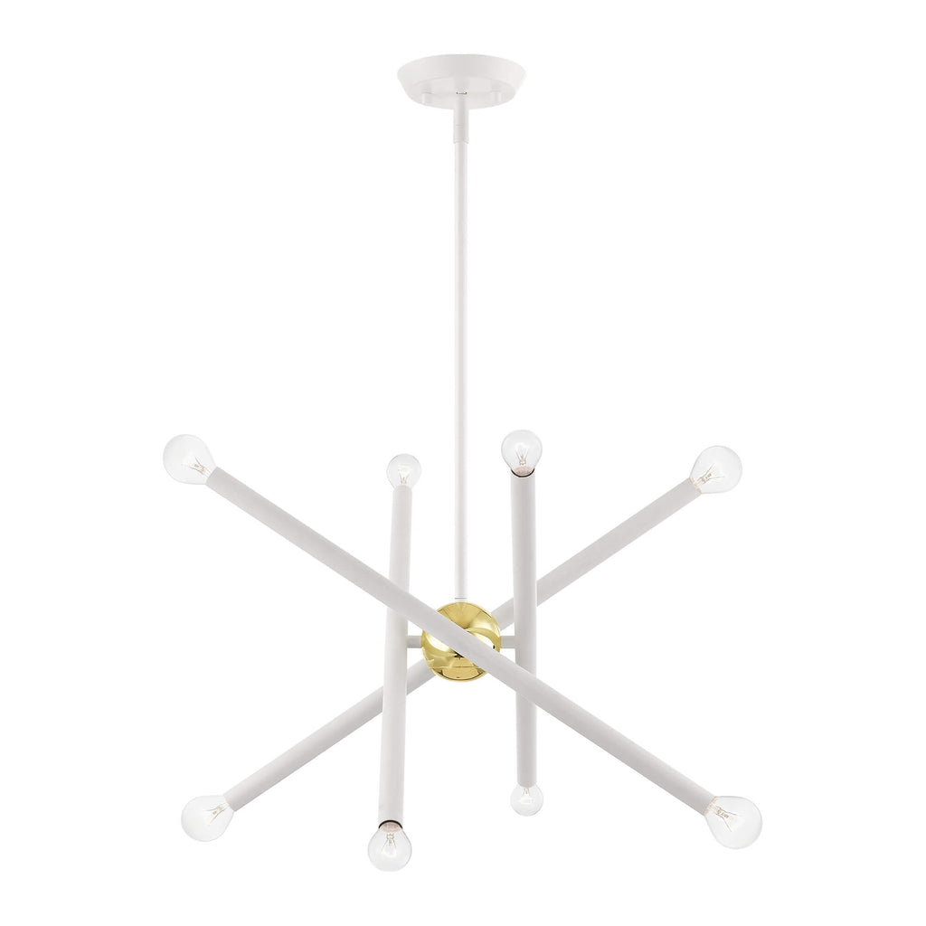 LIVEX LIGHTING Soho White with Polished Brass Accents 46774-03