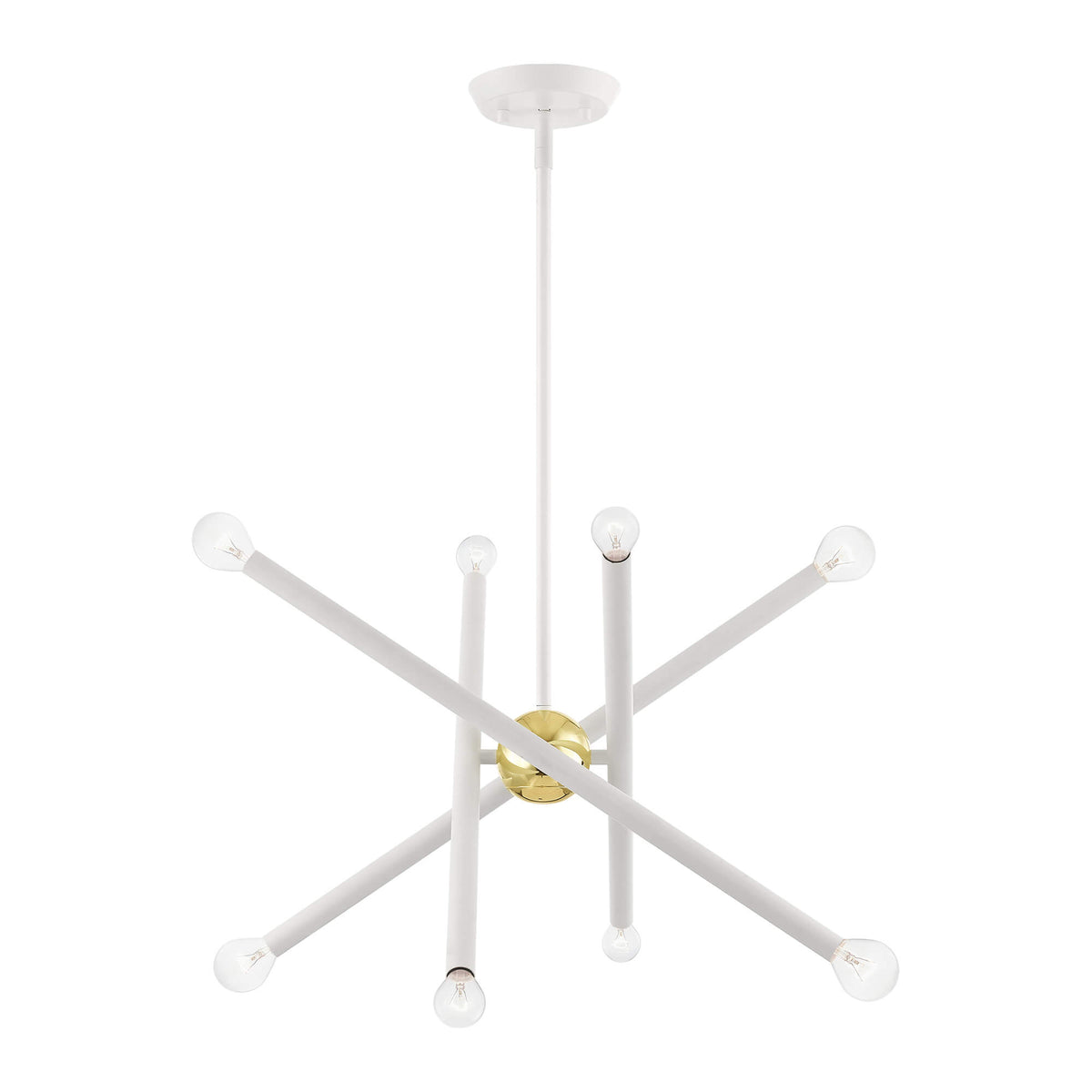 LIVEX LIGHTING Soho White with Polished Brass Accents 46774-03