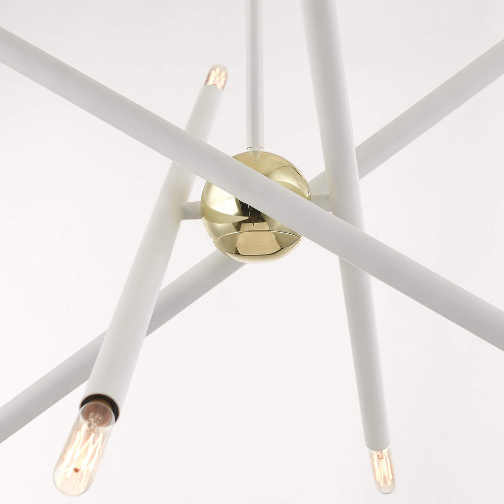 LIVEX LIGHTING Soho White with Polished Brass Accents 46774-03