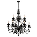 CWI LIGHTING KEEN 9 LT 32" BLACK CHANDELIER  5095P32B-9