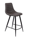 FURNISHINGS MATE LEE COUNTER STOOL GREY SET OF TWO BS 253-GR-MB