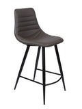 FURNISHINGS MATE LEE BAR STOOL GREY SET OF TWO BS 253A-GR-MB