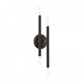 LIVEX LIGHTING Soho Sconce Bronze with Antique Brass Accents 46771-07