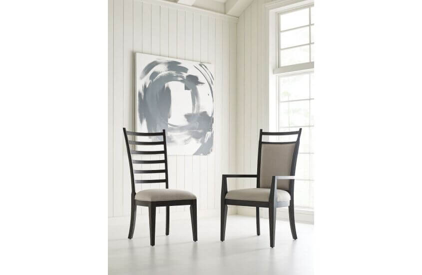 KINCAID PLANK ROAD OAKLEY ARM CHAIR CHARCOAL  SET OF TWO 706-637C