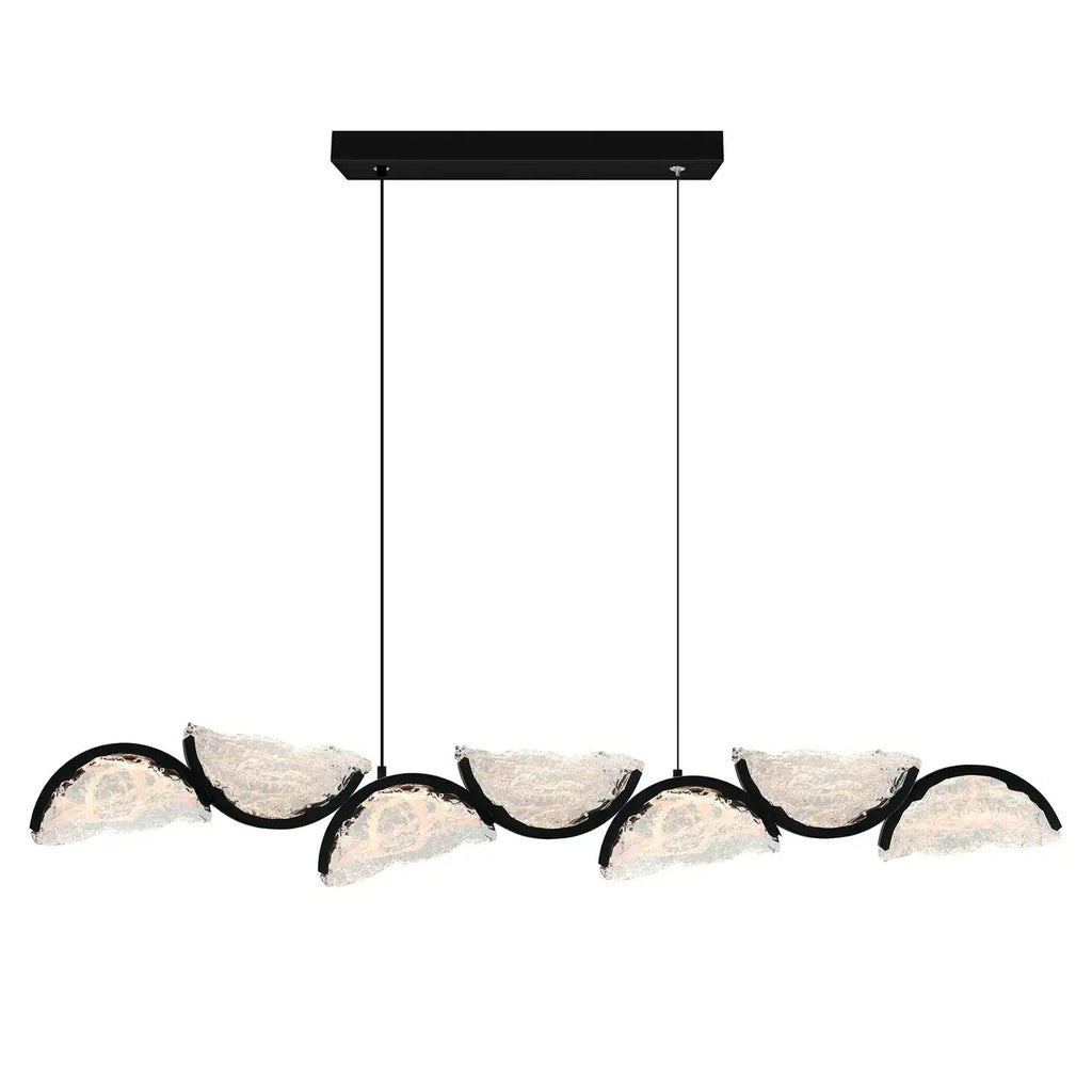 CWI LIGHTING MOON LED 54" BLACK CHANDELIER 1715P54-7-101