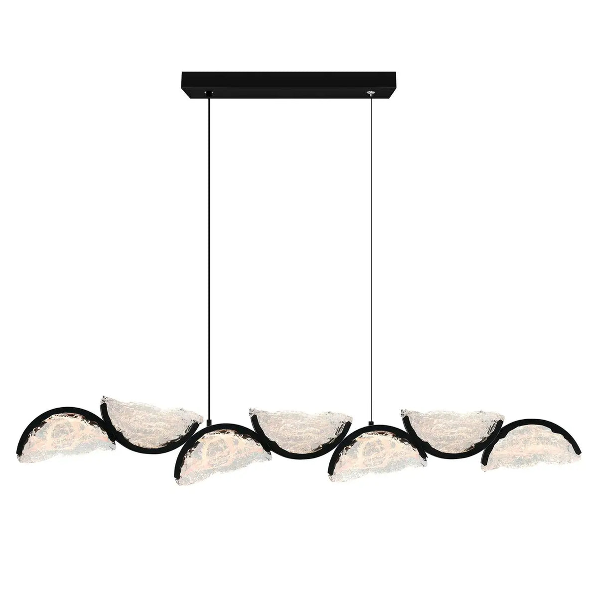 CWI LIGHTING MOON LED 54" BLACK CHANDELIER 1715P54-7-101