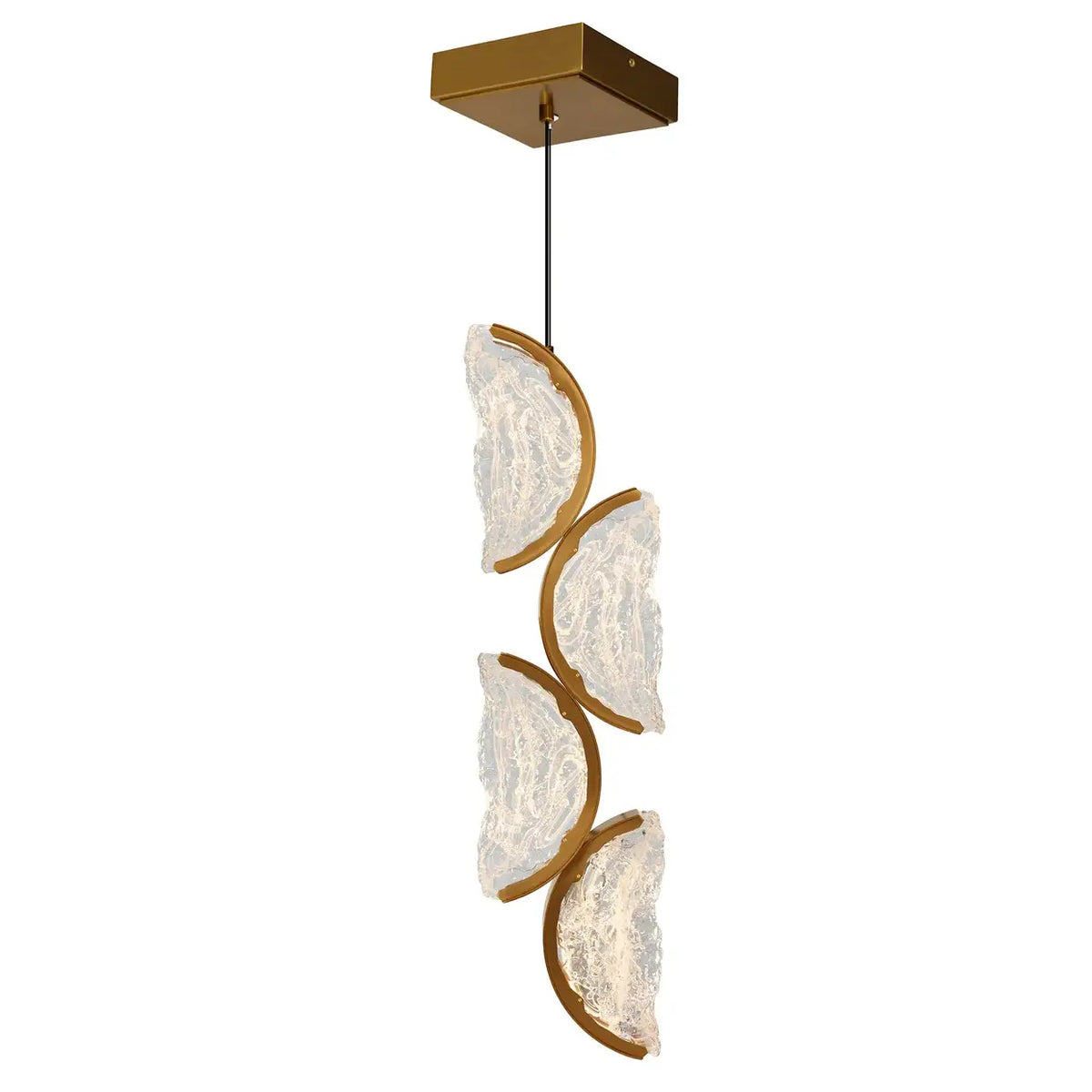 CWI LIGHTING MOON LED 8" BRASS MINI PENDANT 1715P8-4-624