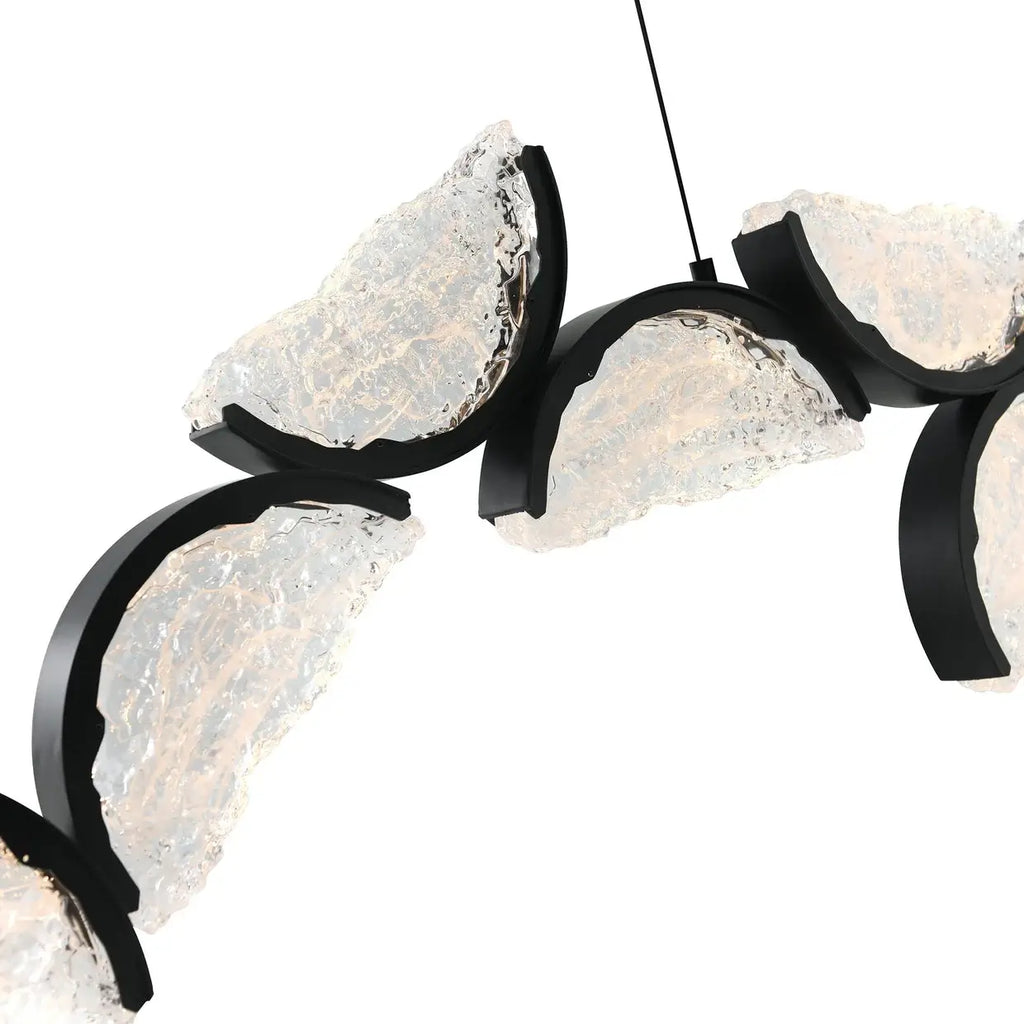 CWI LIGHTING MOON LED 54" BLACK CHANDELIER 1715P54-7-101