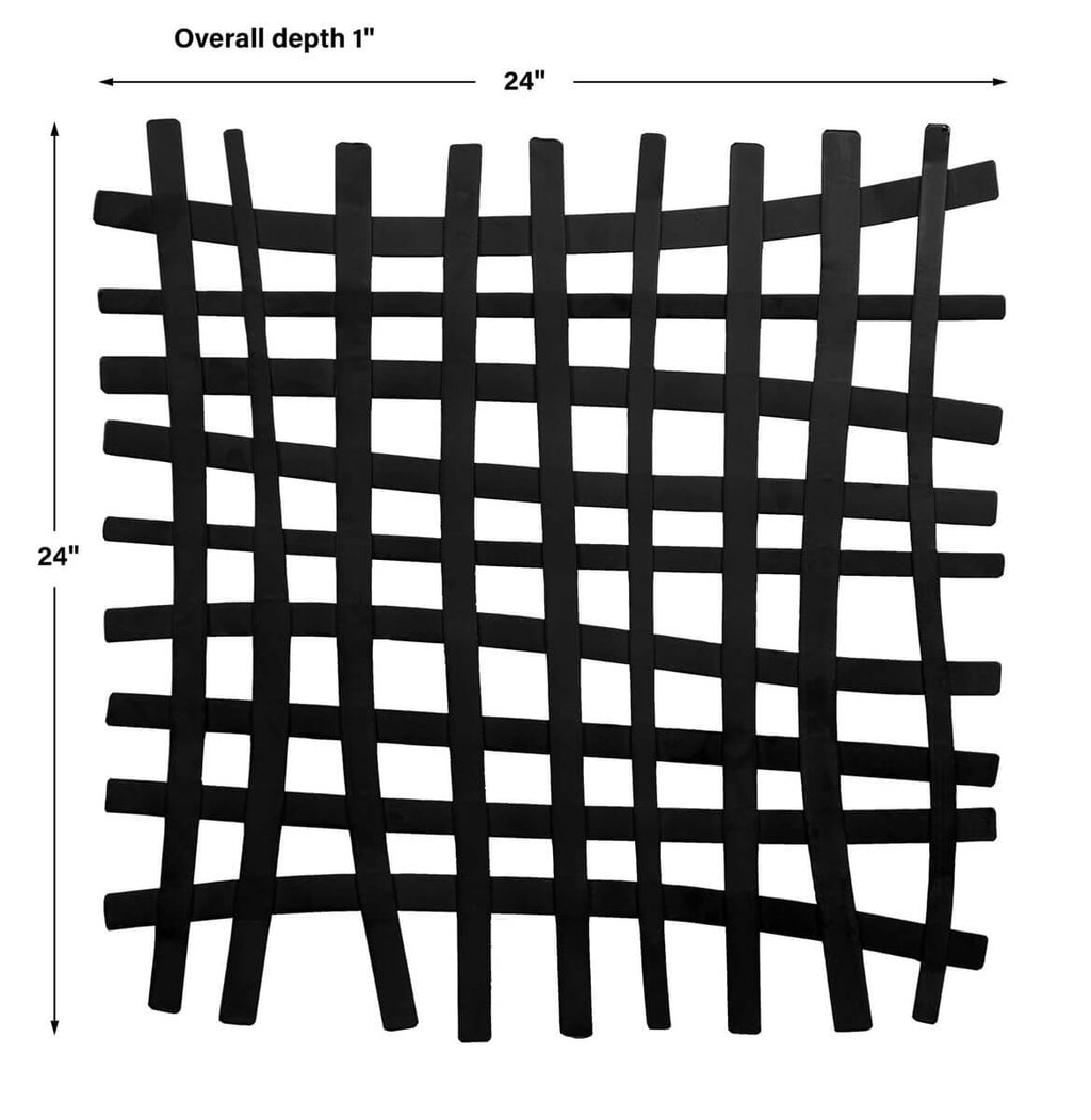 UTTERMOST GRIDLINES METAL WALL DECOR BLACK 04293