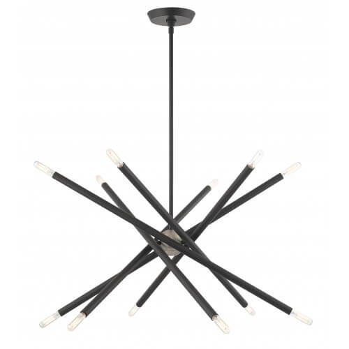 LIVEX LIGHTING Soho Chandelier Scandinavian Gray with Brushed Nickel Accents 46776-76