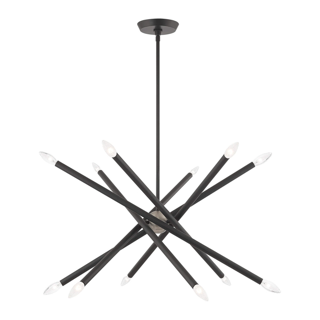 LIVEX LIGHTING Soho Chandelier Scandinavian Gray with Brushed Nickel Accents 46776-76