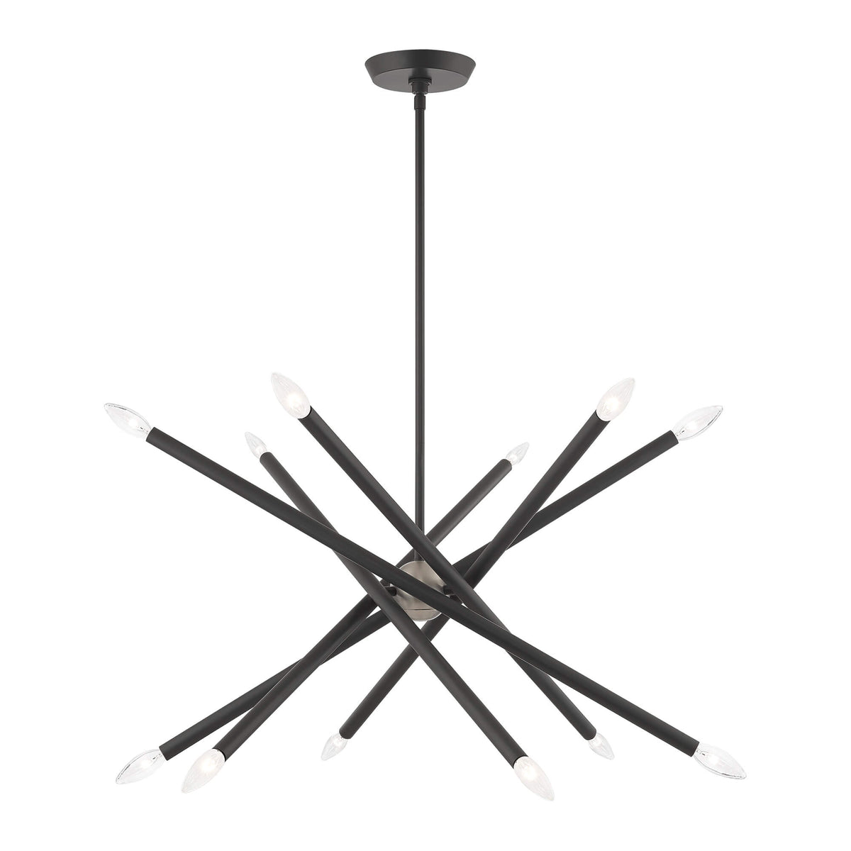 LIVEX LIGHTING Soho Chandelier Scandinavian Gray with Brushed Nickel Accents 46776-76