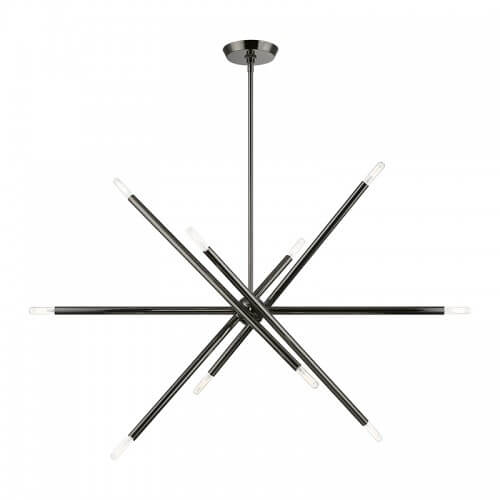 LIVEX LIGHTING Soho Linear Chandelier Black Chrome 46777-46