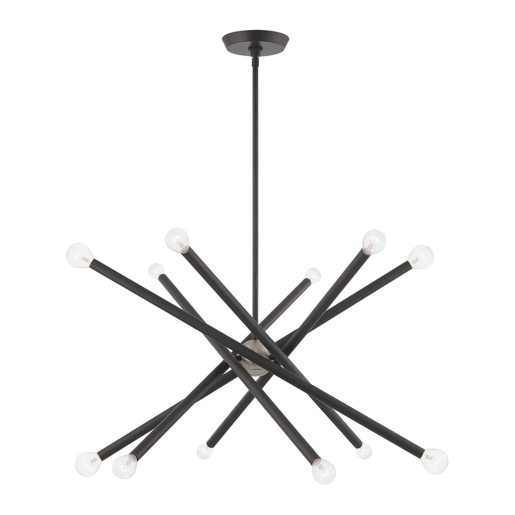 LIVEX LIGHTING Soho Chandelier Scandinavian Gray with Brushed Nickel Accents 46776-76