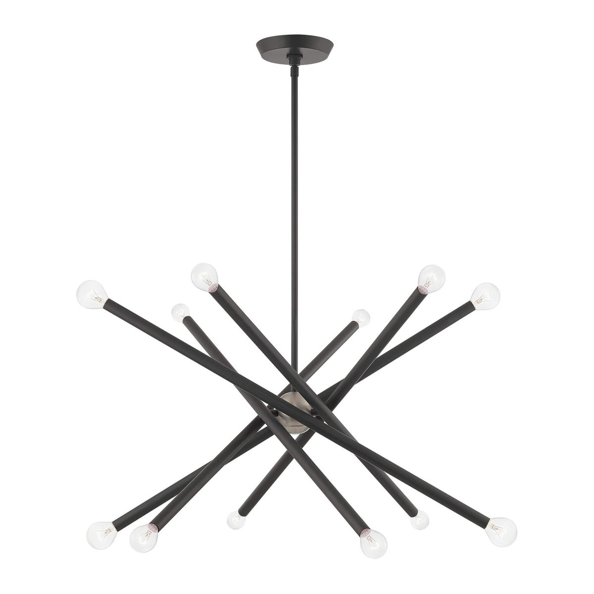 LIVEX LIGHTING Soho Chandelier Scandinavian Gray with Brushed Nickel Accents 46776-76