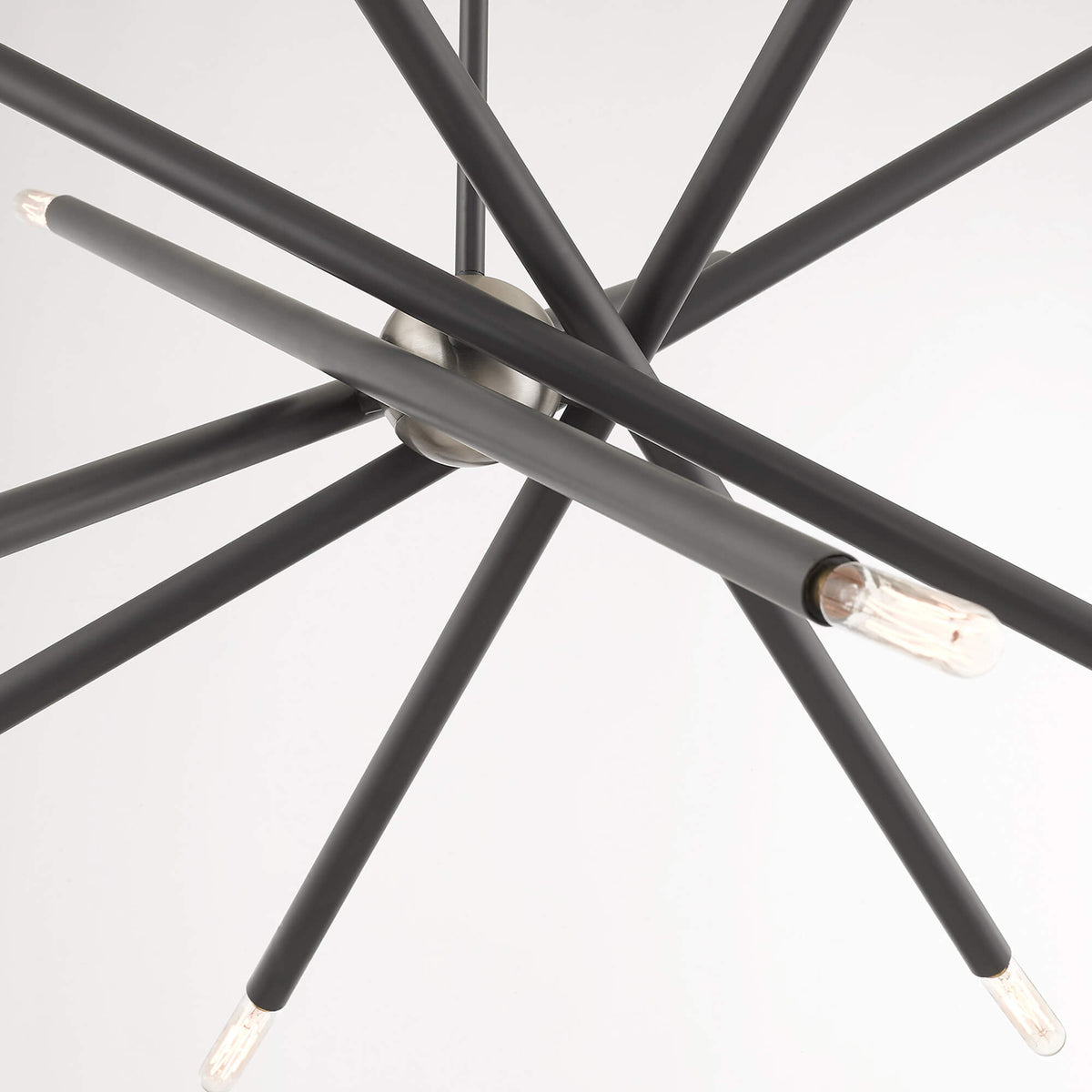 LIVEX LIGHTING Soho Chandelier Scandinavian Gray with Brushed Nickel Accents 46776-76