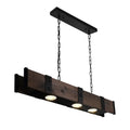 CWI LIGHTING PAGO 3 LT 42" WOOD LINEAR CHANDELIER  9748P42-3-101