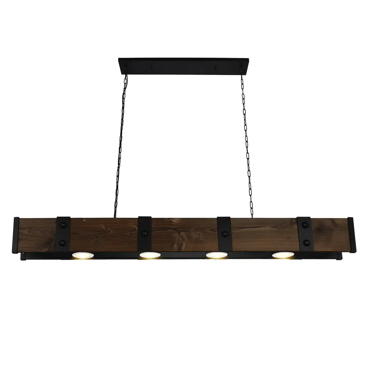 CWI LIGHTING PAGO 4 LT 59" WOOD LINEAR CHANDELIER 9748P59-4-101