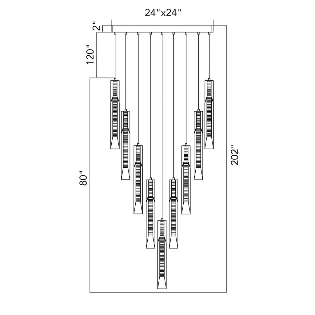 CWI LIGHTING PETRA LED 24" BLACK CHANDELIER 1723P24-17-101