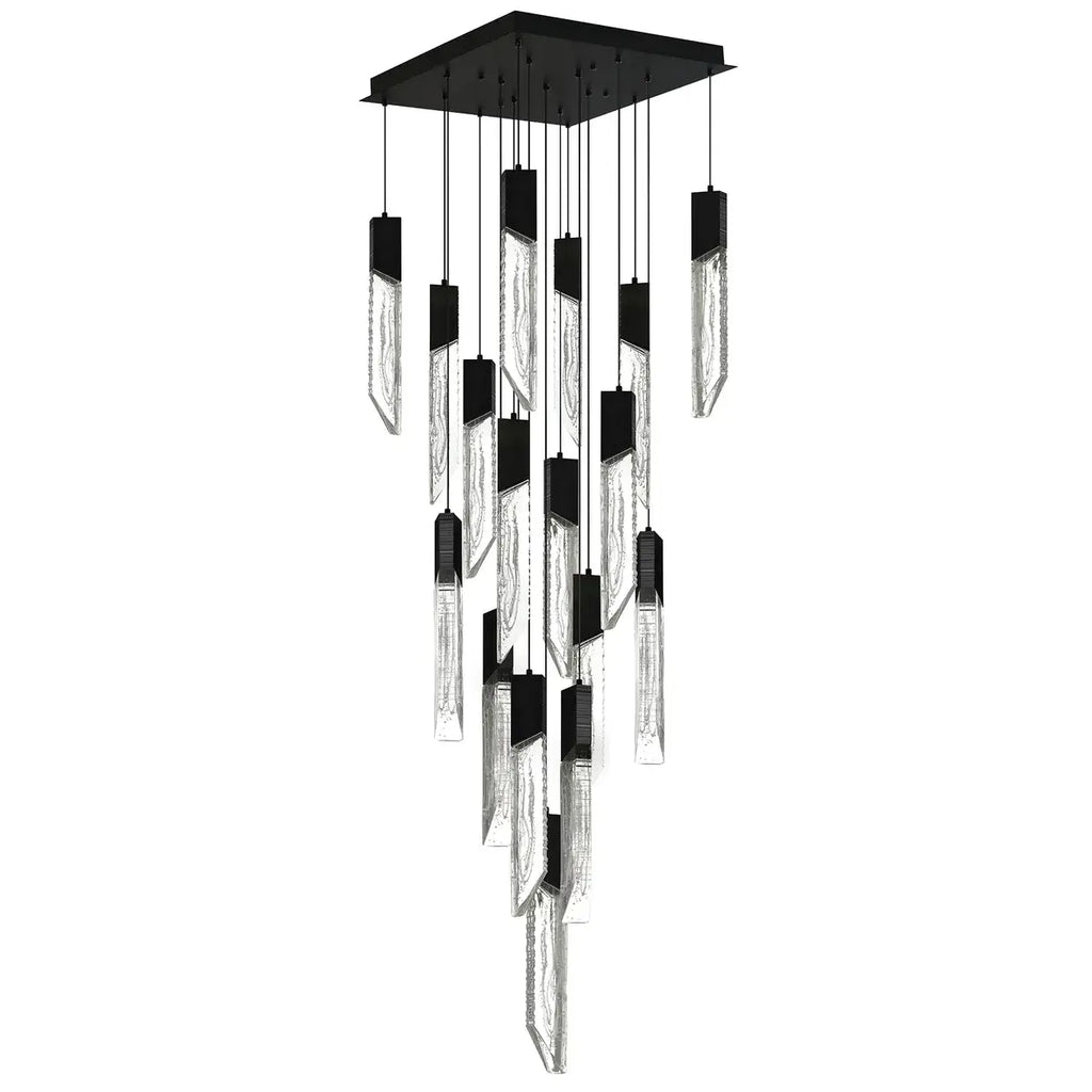 CWI LIGHTING PETRA LED 24" BLACK CHANDELIER 1723P24-17-101