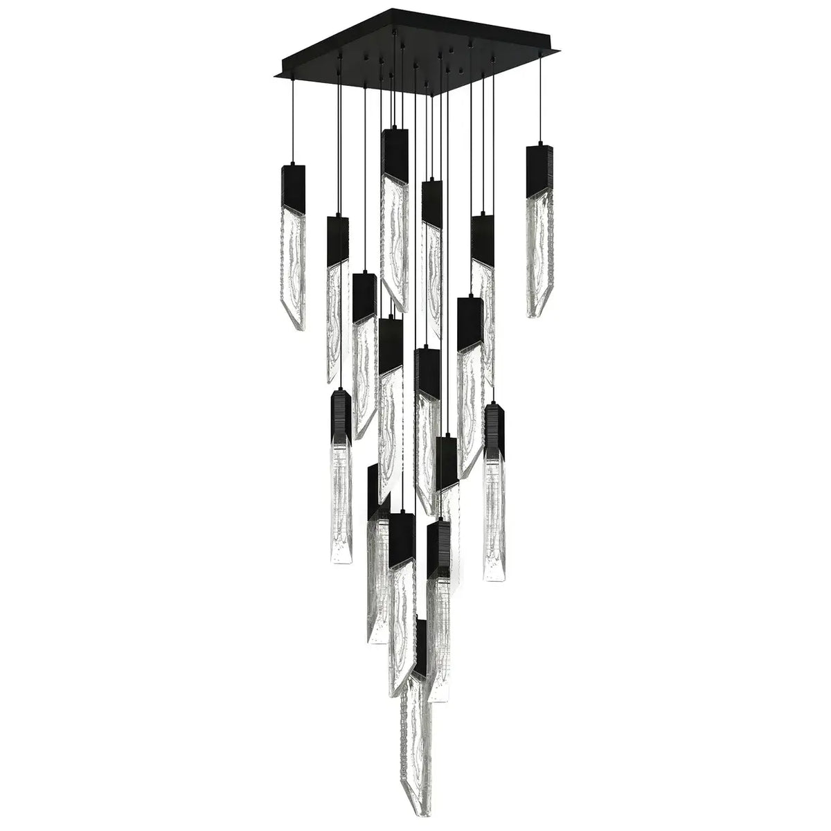 CWI LIGHTING PETRA LED 24" BLACK CHANDELIER 1723P24-17-101