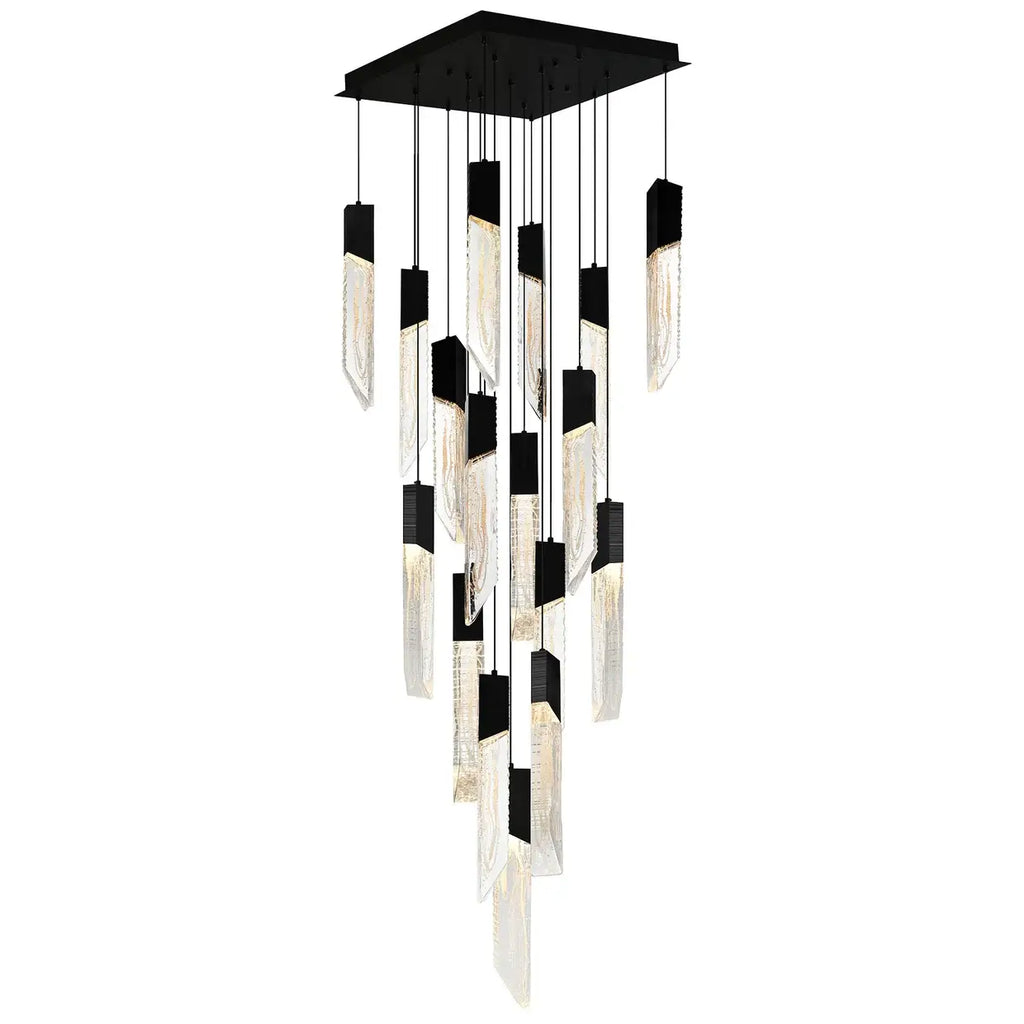 CWI LIGHTING PETRA LED 24" BLACK CHANDELIER 1723P24-17-101