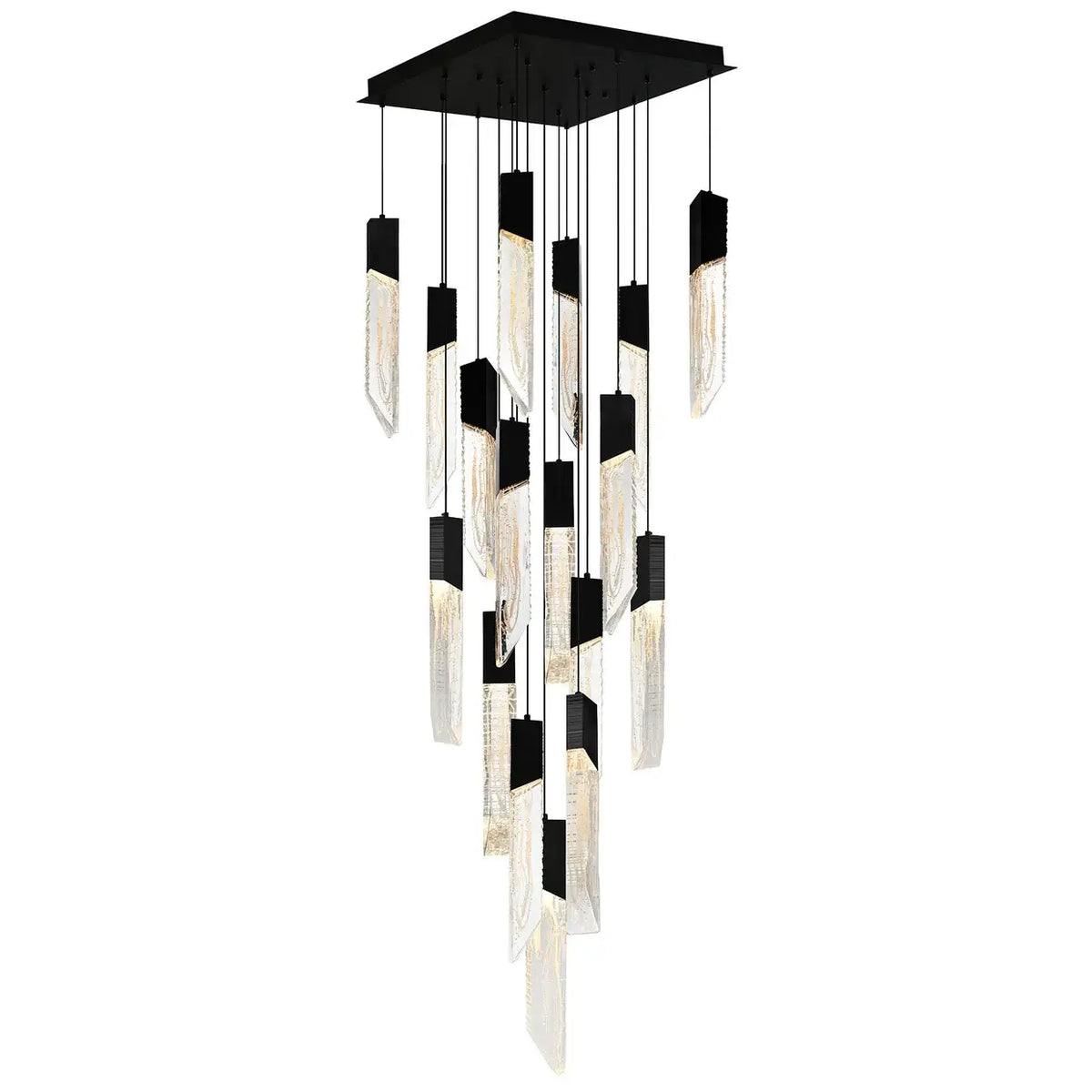 CWI LIGHTING PETRA LED 24" BLACK CHANDELIER 1723P24-17-101